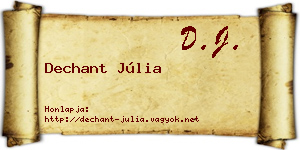 Dechant Júlia névjegykártya